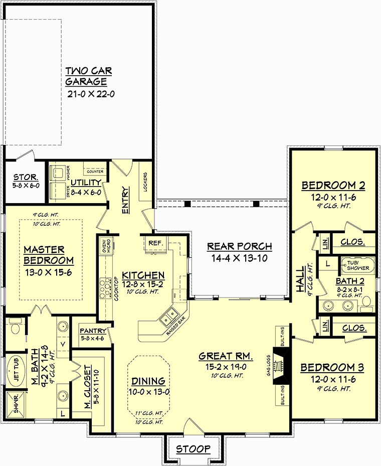 House Plan 56982 Level One