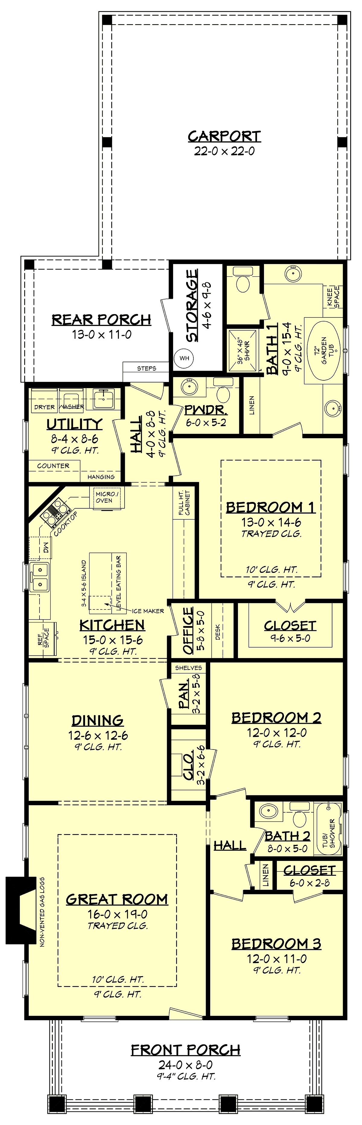 House Plan 56996 Level One