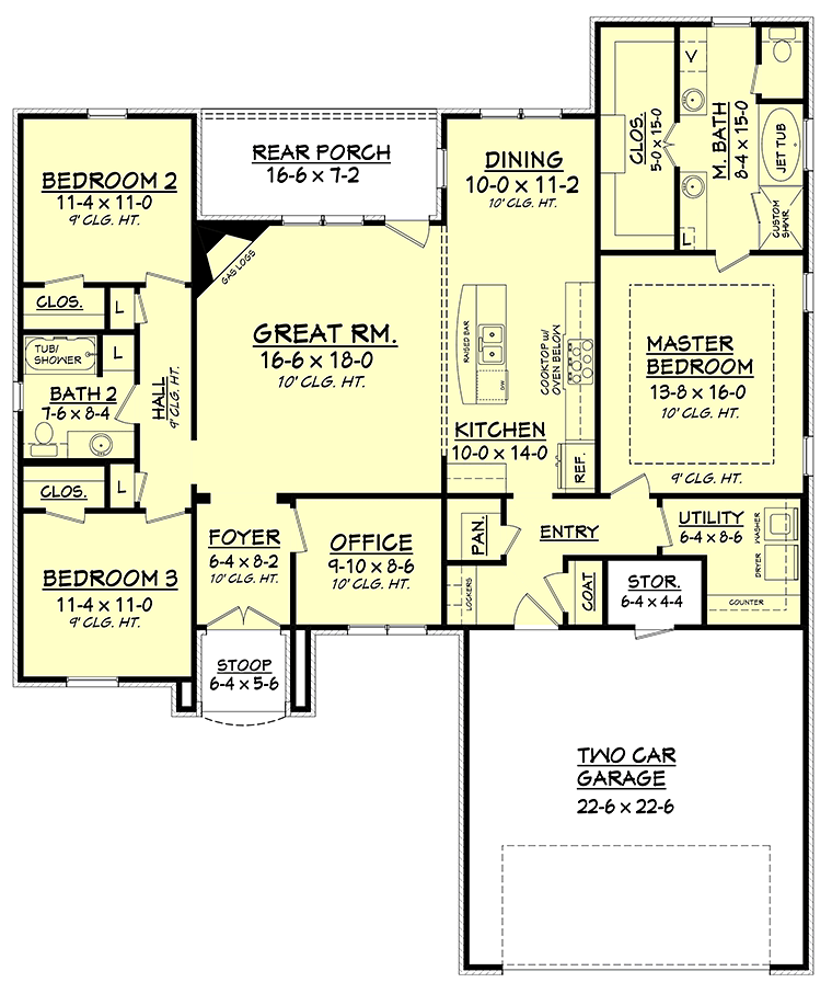 House Plan 56998 Level One
