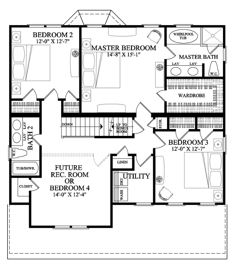 House Plan 57053 Level Two