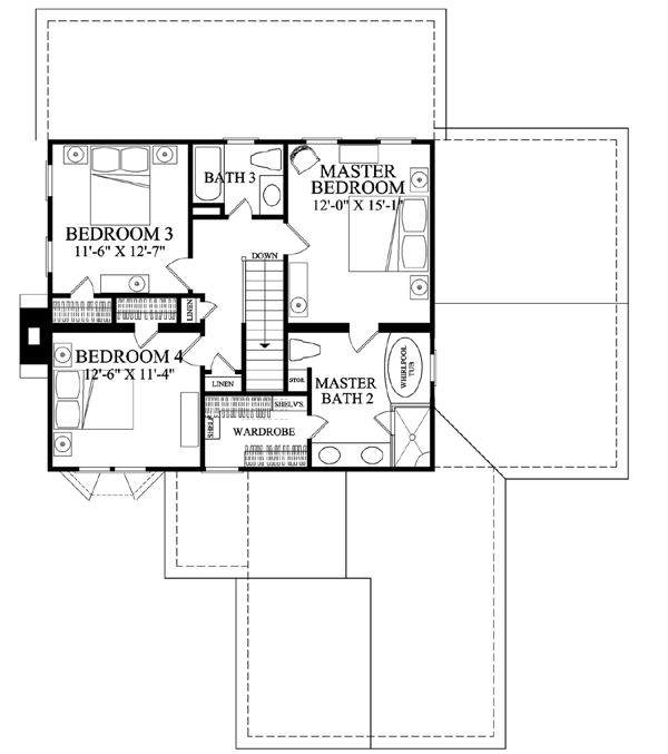 House Plan 57067 Level Two