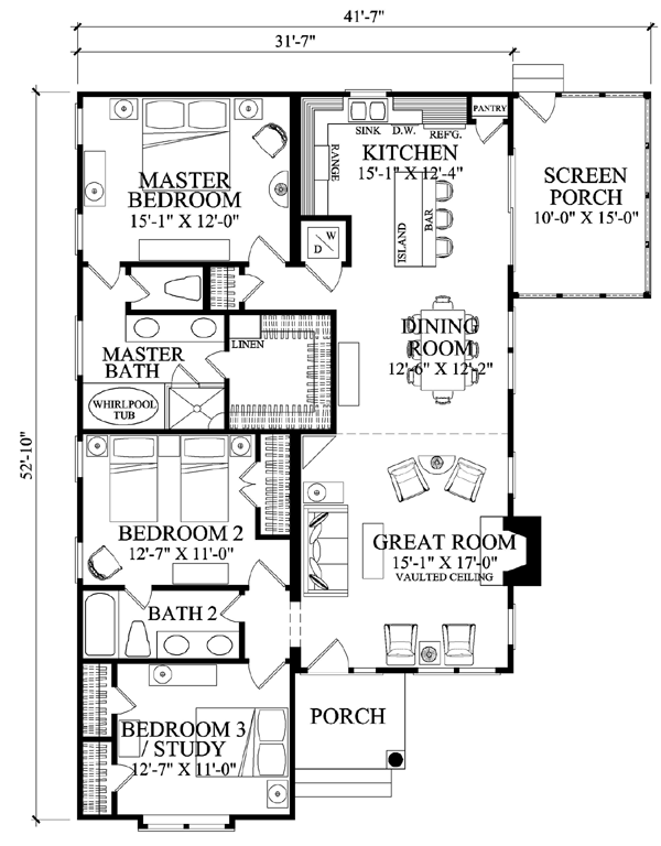House Plan 57070 Level One
