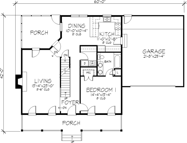 House Plan 57335 Level One