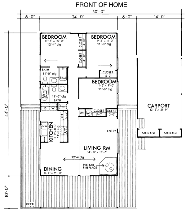 House Plan 57369 Level One