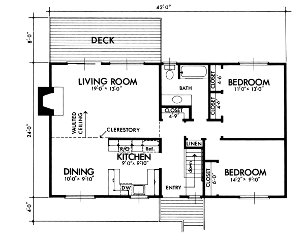 House Plan 57380 Level One