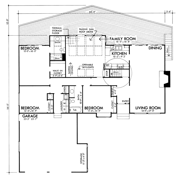 House Plan 57382 Level One