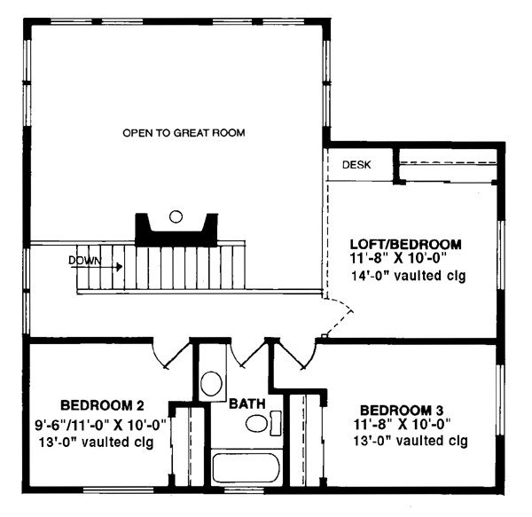 House Plan 57434 Level Two