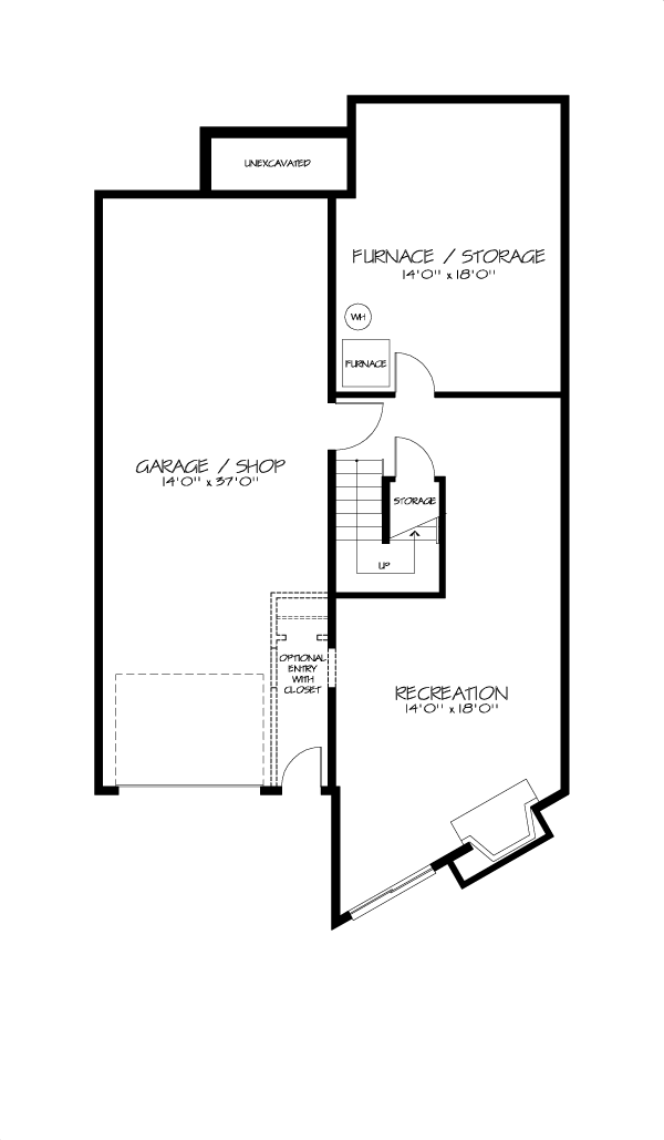 House Plan 57438 Lower Level