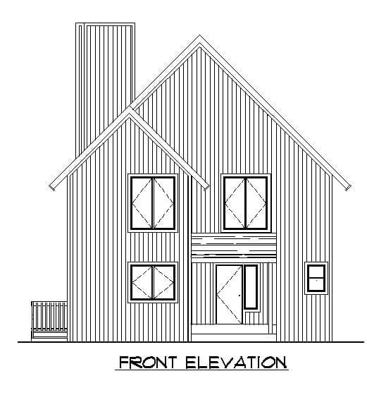 House Plan 57438 Rear Elevation