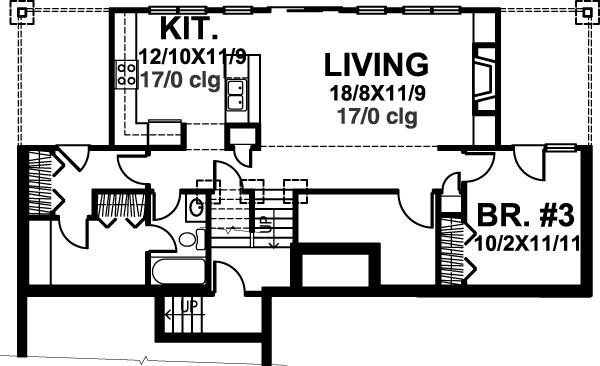 House Plan 57457 Lower Level