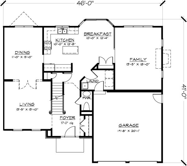 Plan 57484 | European Style with 4 Bed, 3 Bath, 2 Car Garage