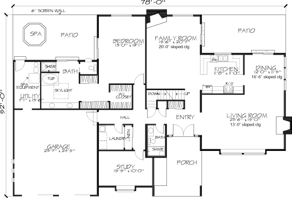 House Plan 57531 Level One