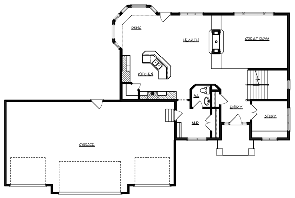 House Plan 57560 Level One