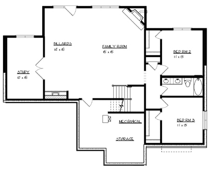 House Plan 57561 Lower Level