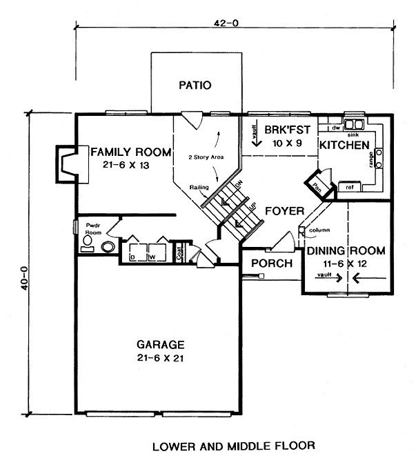 House Plan 58000 Level One
