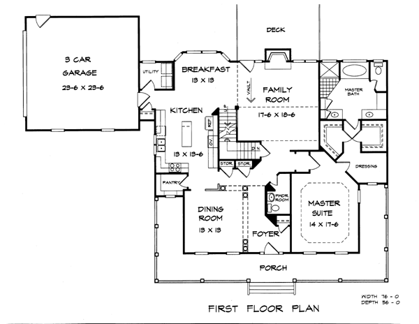 Plan 58060 | Cape Cod Style with 3 Bed, 2 Bath, 3 Car Garage