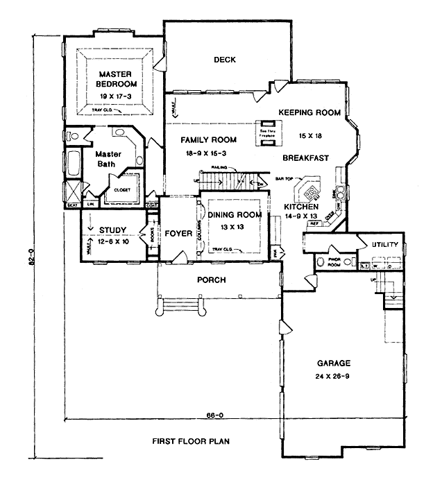 House Plan 58086 Level One