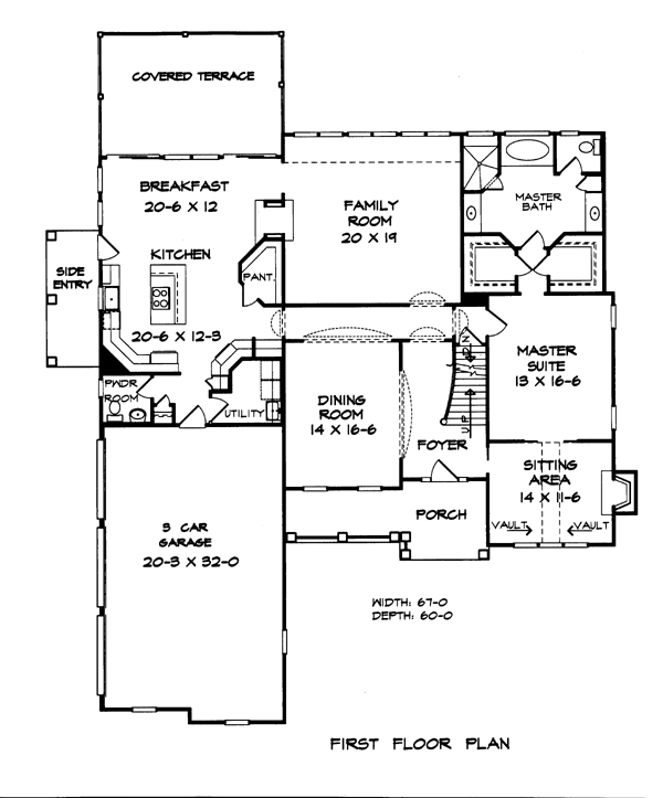 Plan 58178 | Traditional Style with 3 Bed, 4 Bath, 3 Car Garage