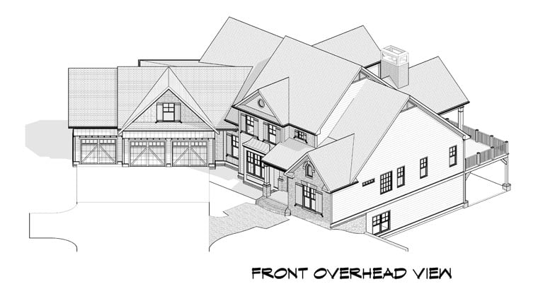 Craftsman, Traditional Plan with 3758 Sq. Ft., 5 Bedrooms, 5 Bathrooms, 3 Car Garage Picture 4