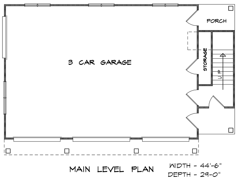 Garage-Living Plan 58248 Level One