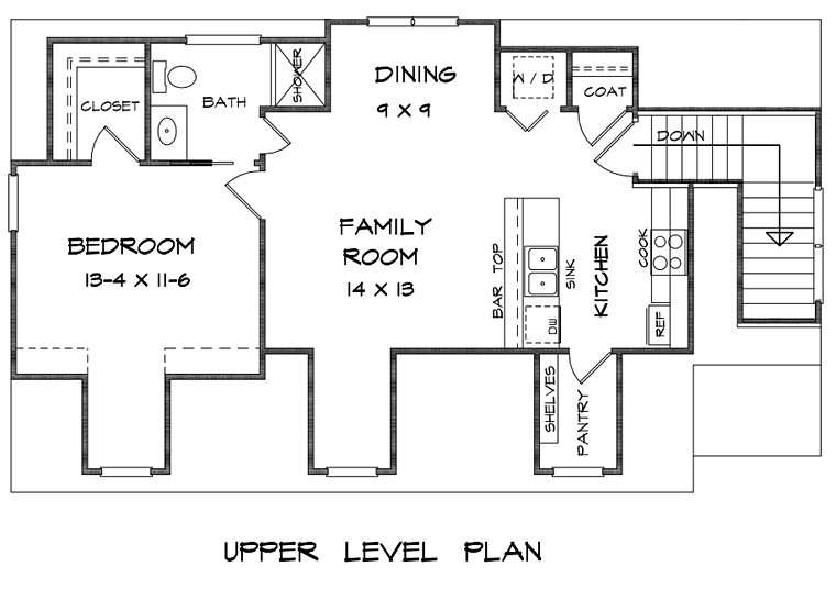 Garage-Living Plan 58248 Level Two
