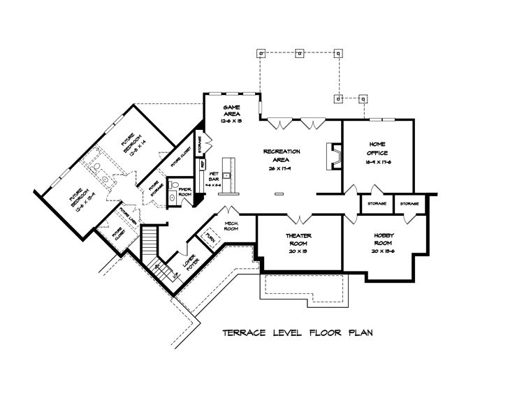 House Plan 58249 Lower Level