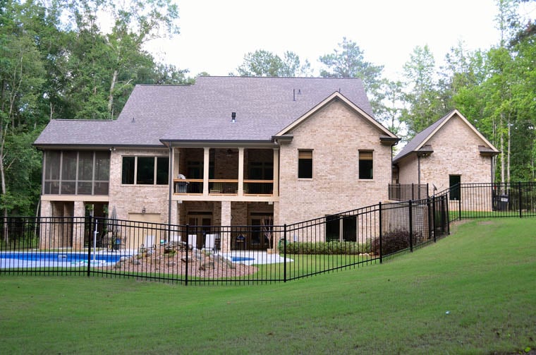 Craftsman, Traditional Plan with 3072 Sq. Ft., 4 Bedrooms, 4 Bathrooms, 3 Car Garage Rear Elevation