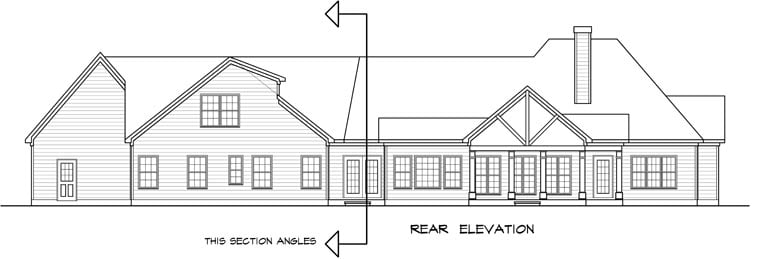 House Plan 58252 Rear Elevation