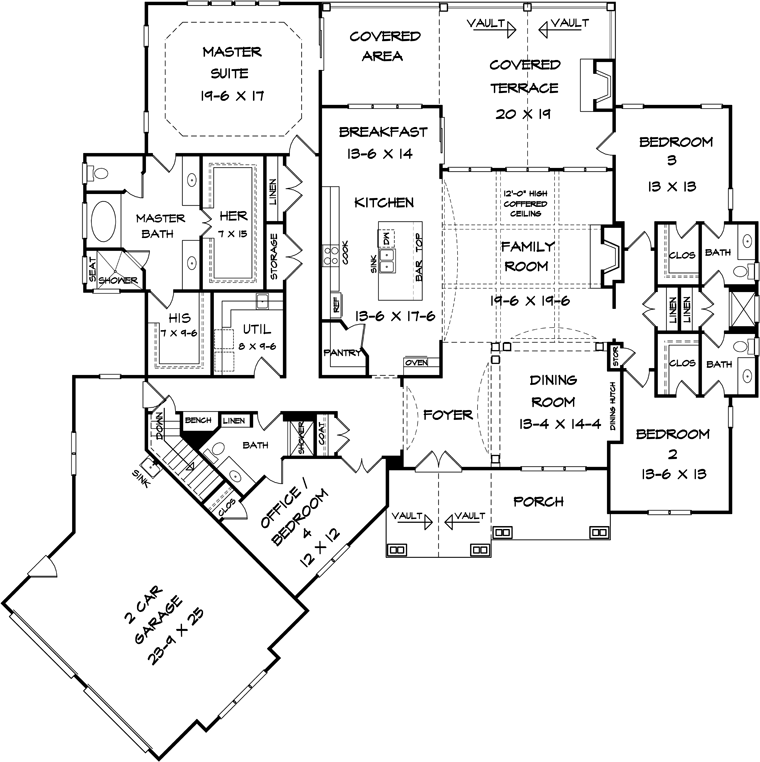 House Plan 58253 Level One