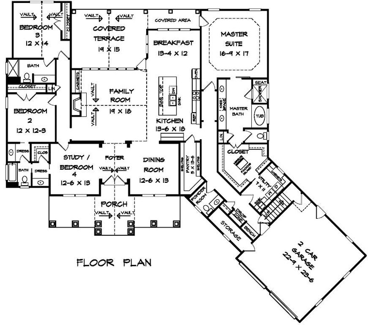 House Plan 58255 Level One