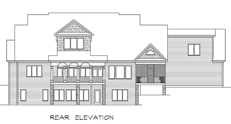 House Plan 58272 Rear Elevation