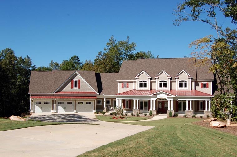 Craftsman, Traditional Plan with 3277 Sq. Ft., 4 Bedrooms, 5 Bathrooms, 3 Car Garage Elevation