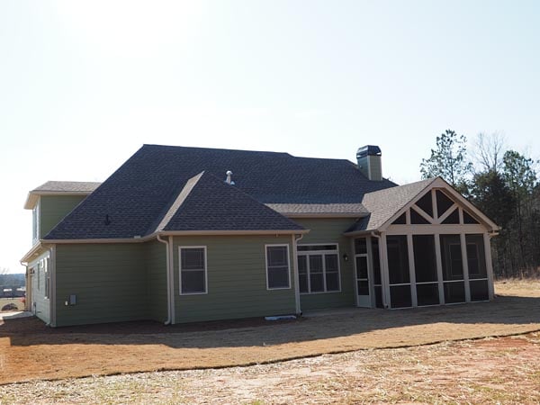 Cottage, Craftsman, Traditional Plan with 2467 Sq. Ft., 3 Bedrooms, 3 Bathrooms, 2 Car Garage Rear Elevation