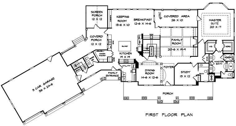 House Plan 58285 Level One