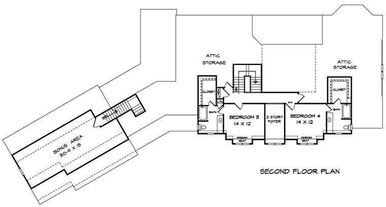 House Plan 58285 Level Two