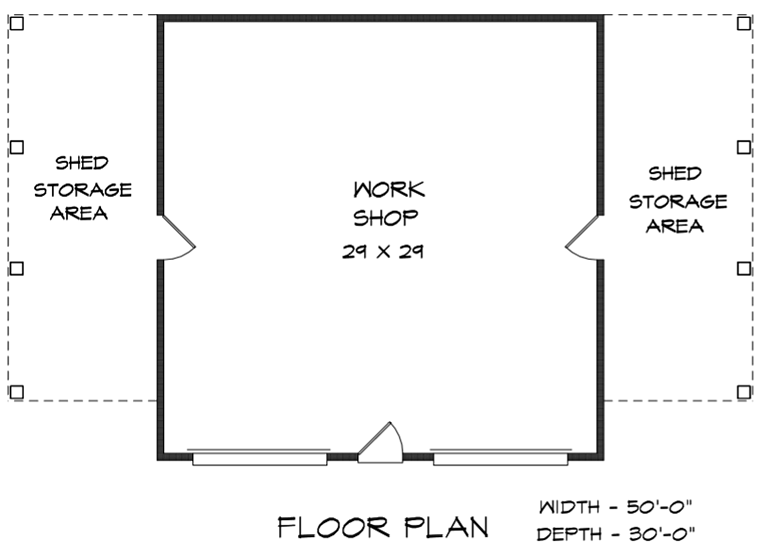 Garage Plan 58286 - 2 Car Garage Level One