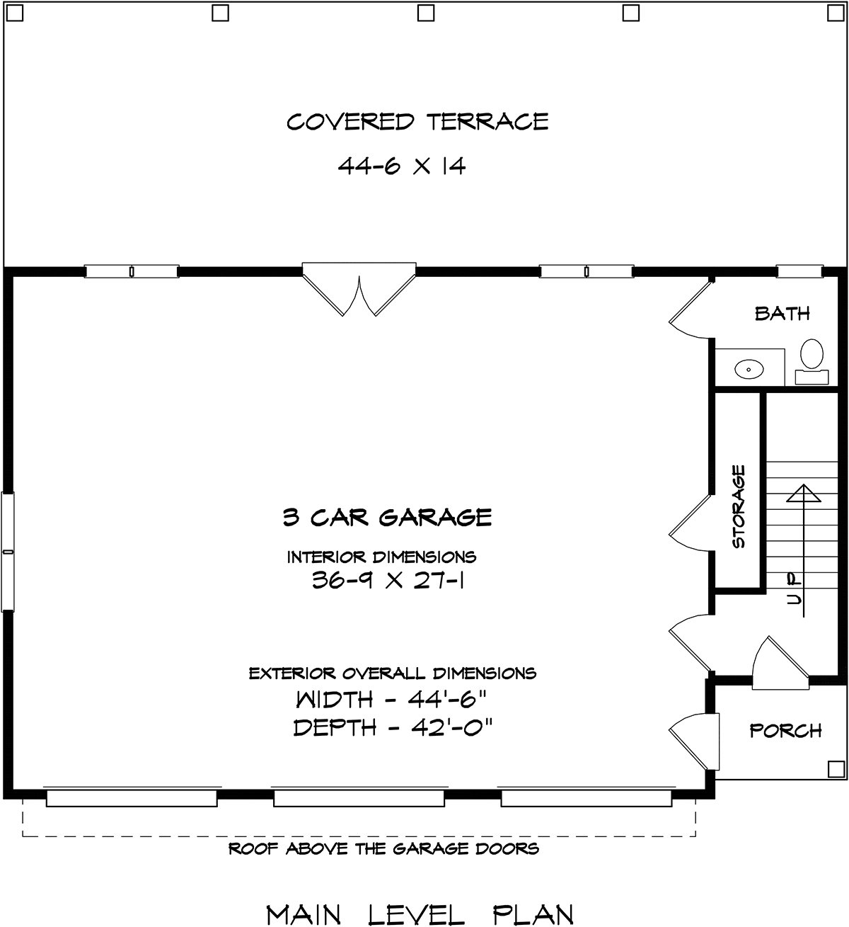 Garage-Living Plan 58287 Level One