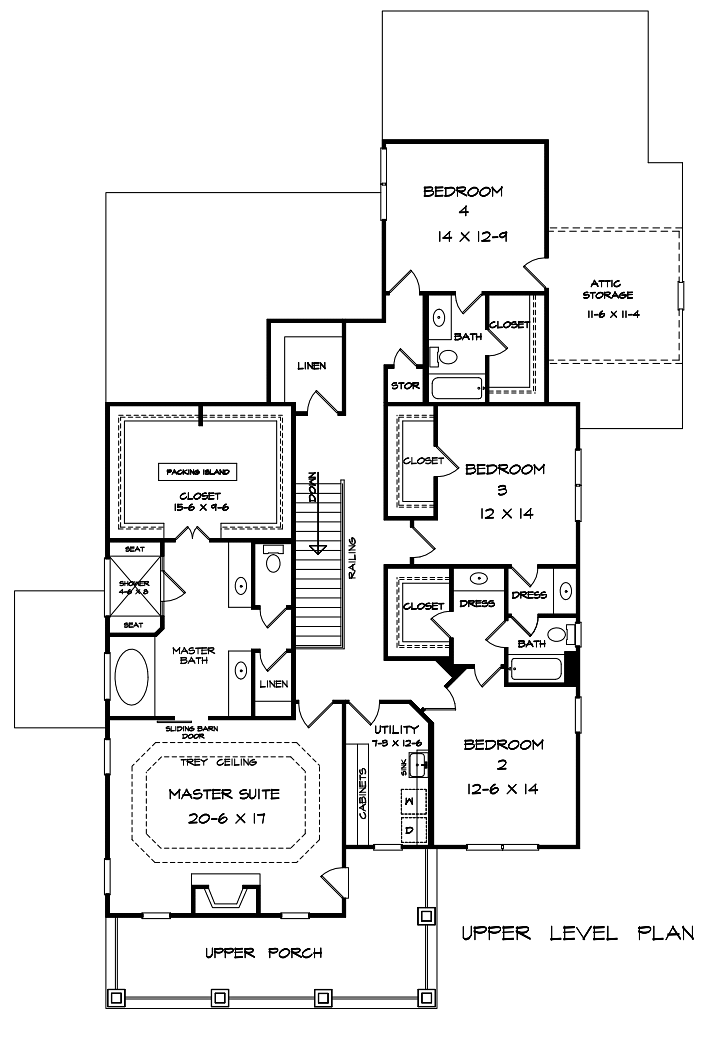House Plan 58295 Level Two