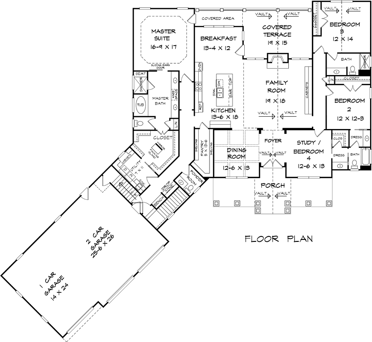 House Plan 58299 Level One