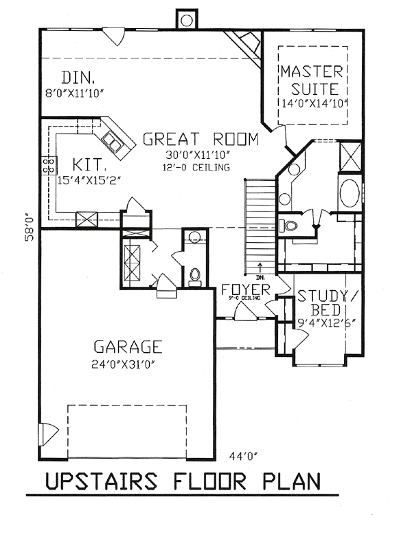 House Plan 58410 Level One