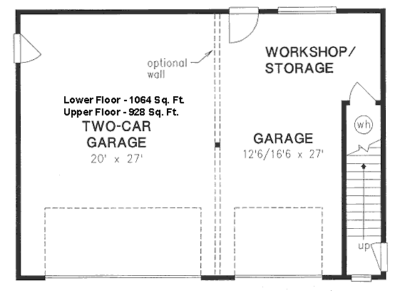 Garage Plan 58557 - 3 Car Garage Apartment Level One