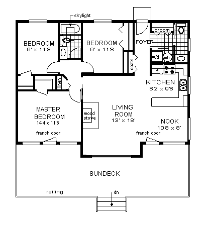 Plan 58707 | Ranch Style with 3 Bed, 2 Bath