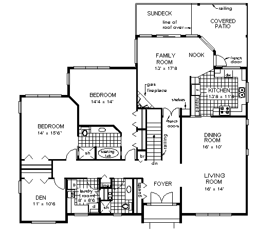 House Plan 58873 Level One