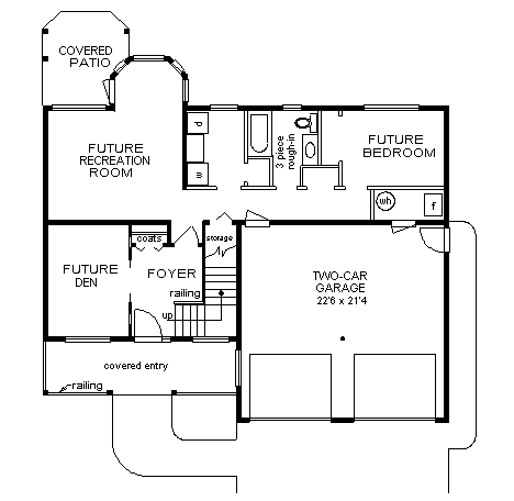 House Plan 58876 Lower Level