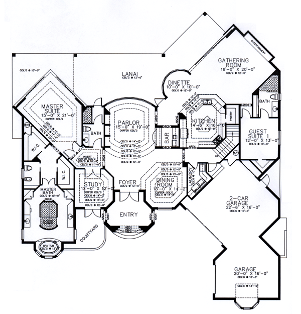 House Plan 58902 Level One
