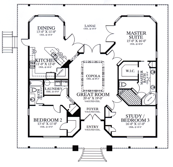House Plan 58903 Level One