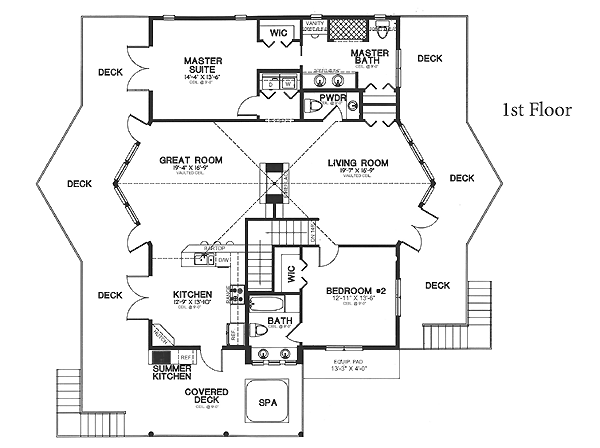 House Plan 58983 Level One