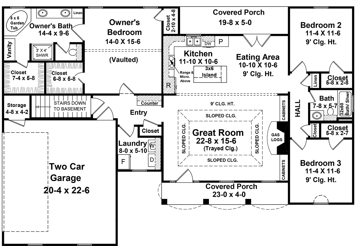 House Plan 59009 Level One