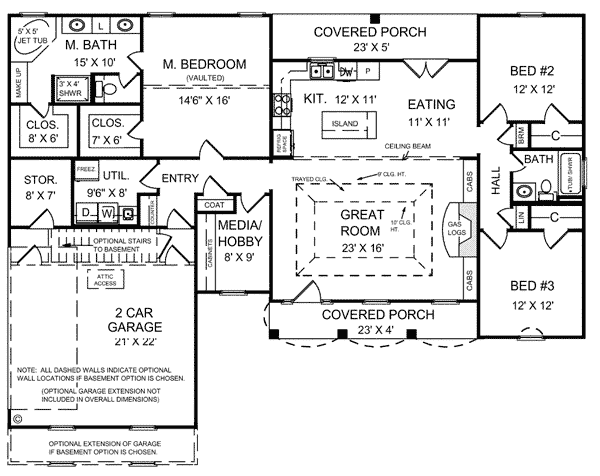 House Plan 59011 Level One