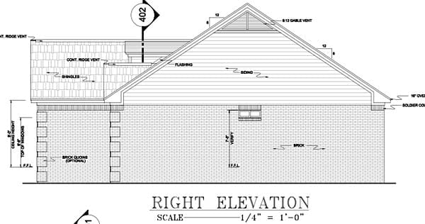 European, Ranch, Traditional Plan with 1751 Sq. Ft., 3 Bedrooms, 2 Bathrooms, 2 Car Garage Picture 8